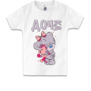 Детская футболка с плюшевым мишкой "дочка"