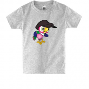 Детская футболка с попугаем Кешей в картузе