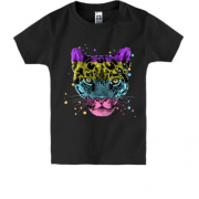 Дитяча футболка з різнобарвним леопардом (2)