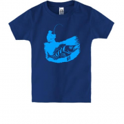 Детская футболка с рыбаком "Подсекай"
