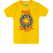 Детская футболка с рождественским венком "Hail Santa"