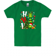 Дитяча футболка з різдвяними грінчами "Ho Ho Ho"