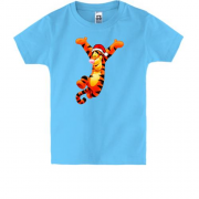 Детская футболка с рождественскими мультяшным тигром