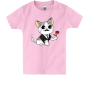Детская футболка с романтичным котом