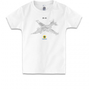 Детская футболка с самолётом СУ 25 (чертёж)