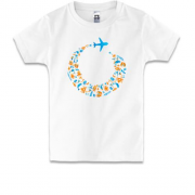Дитяча футболка з літаком "облетіти весь світ"