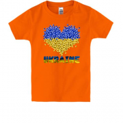Детская футболка с сердечками "Ukraine"