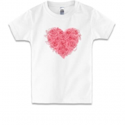 Детская футболка с сердечком из букета роз