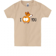 Детская футболка с собачкой "I love you"