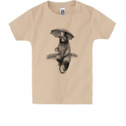 Детская футболка с цирковым мишкой на моноколесе