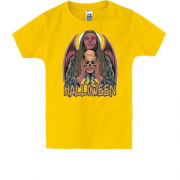 Детская футболка с ведьмой и черепом на хэллоуин