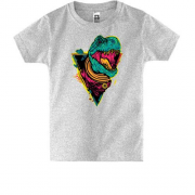 Дитяча футболка с выглядывающим динозавром