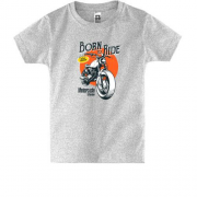 Детская футболка с винтажным мото "Born to Ride"