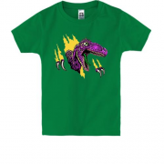 Детская футболка с вырывающимся динозавром