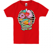 Детская футболка с внутренностями "сладкого" человека