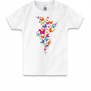Детская футболка со стаей бабочек