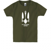Детская футболка стилизованный тризуб "Кулiнарна армiя"