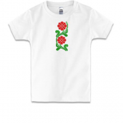 Детская футболка цветочный мини орнамент (Вышивка)