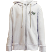 Детская худи на молнии с кактусом - Don't Touch Me (Вышивка)