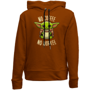 Дитячій худі без флісу Baby Yoda No coffee No work