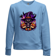 Дитячий світшот без начісу Джек череп з гарбузами