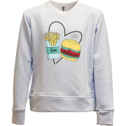Детский свитшот без начеса Love fast food