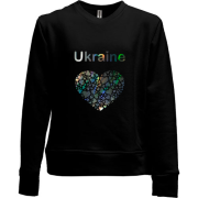 Детский свитшот без начеса Ukraine - сердце (голограмма)