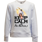 Дитячий світшот без начісу з конем Keep calm and be positive