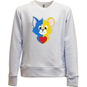 Дитячий світшот без начісу з патріотичними Томом та Джері