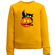 Дитячий світшот з гарбузом і котом