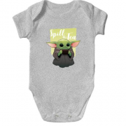 Детское боди Baby Yoda Spill the Tea
