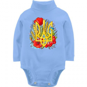 Детское боди LSL с гербом Украины (маки и калина)