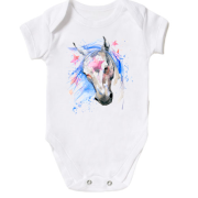 Дитячий боді з акварельного конем
