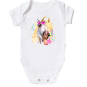 Дитячий боді з гламурним конем