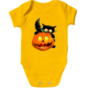 Дитячий боді з гарбузом і котом