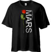 Футболка oversize 30 секунд до марса з трояндою