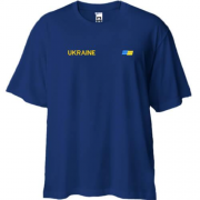 Футболка Oversize Ukraine с мини флагом на груди (Вышивка)