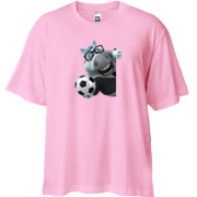 Футболка Oversize Веселая лошадь с футбольным мячом