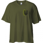 Футболка Oversize мини вышиванка с тризубом (Вышивка)