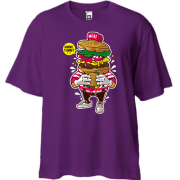 Футболка Oversize с бургером каннибалом