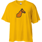 Футболка Oversize с минималистичной лошадью