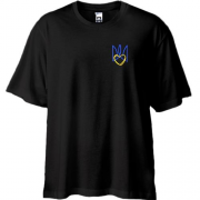 Футболка Oversize с вышитым стилизованным тризубом с сердцем Мини (Вышивка)