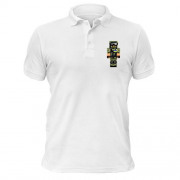 Чоловіча футболка-поло Воїн ЗСУ у стилі Minecraft