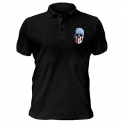 Чоловіча футболка-поло "Череп у кольорах прапора США"