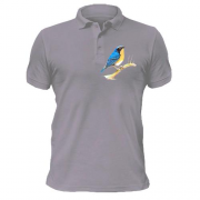 Чоловіча футболка-поло "Синьо-жовта пташка"