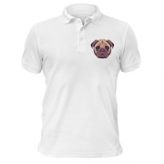 Чоловіча футболка-поло з дизайнерським Мопсом