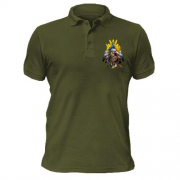Чоловіча футболка-поло з жовто-синіми орлом (2)