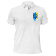 Чоловіча футболка-поло з гербом України (Стилізований під фарбу) 3