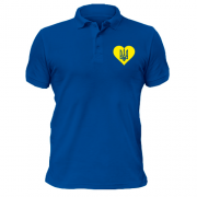 Чоловіча футболка-поло з гербом України в серце