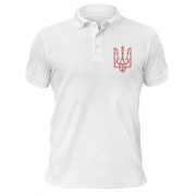 Чоловіча футболка-поло з гербом України у вигляді вишиванки (малюнок)